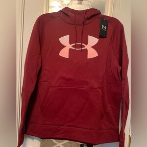 Women’s Under Armour Fleece Hoodie NWT. Size M Burgandy in color
